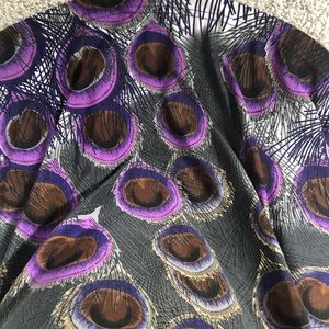 Purple and grey strapless maxi dress.